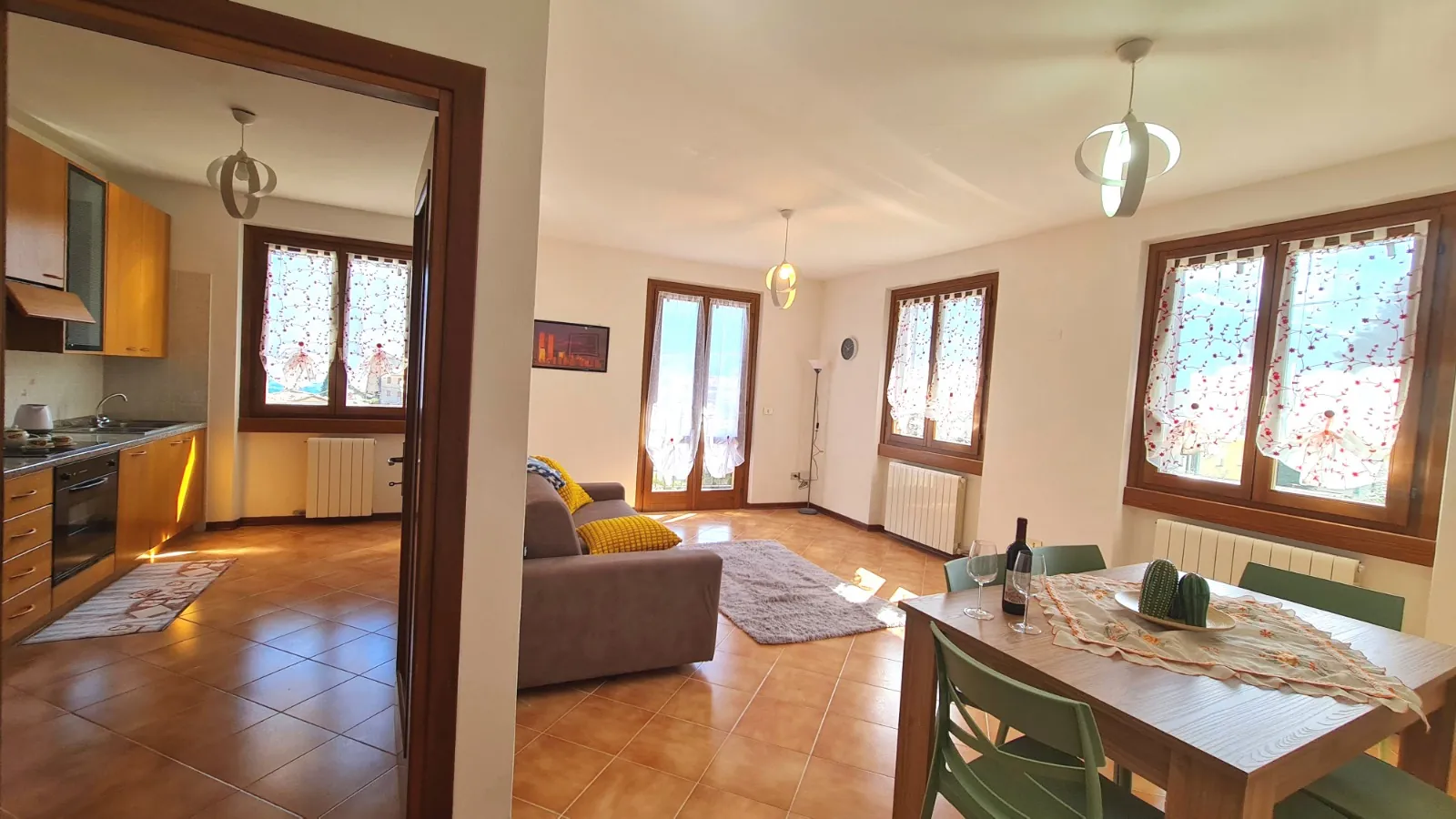 Soggiorno open space della villa